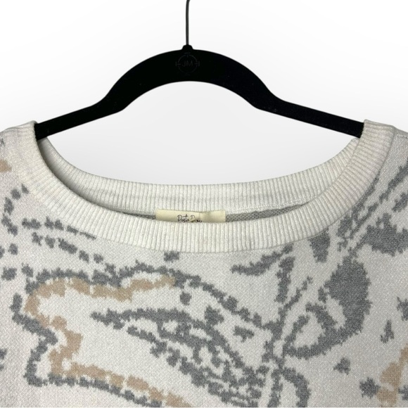Peyton Primrose Abstract Paisley Ivory Sweater XL - Picture 3 of 5